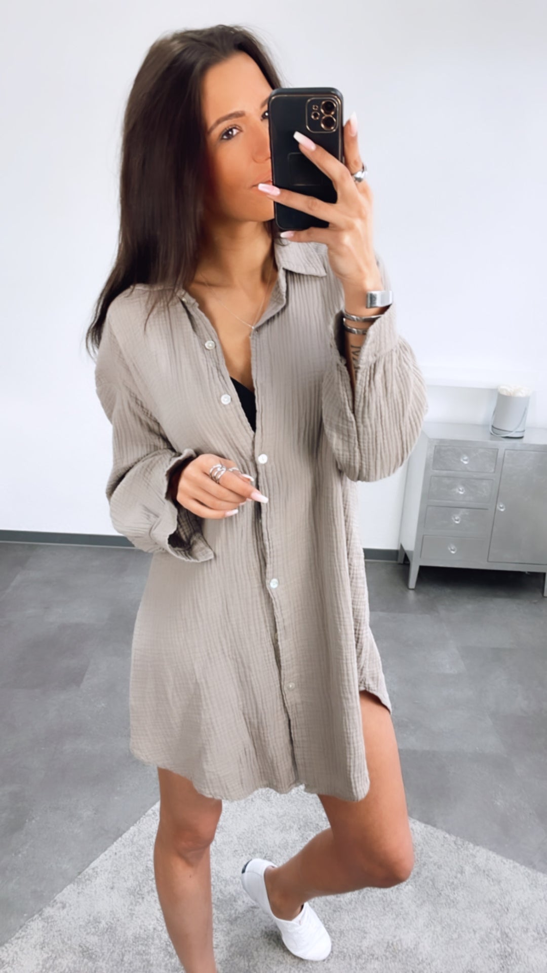 Blusa larga oversize de muselina