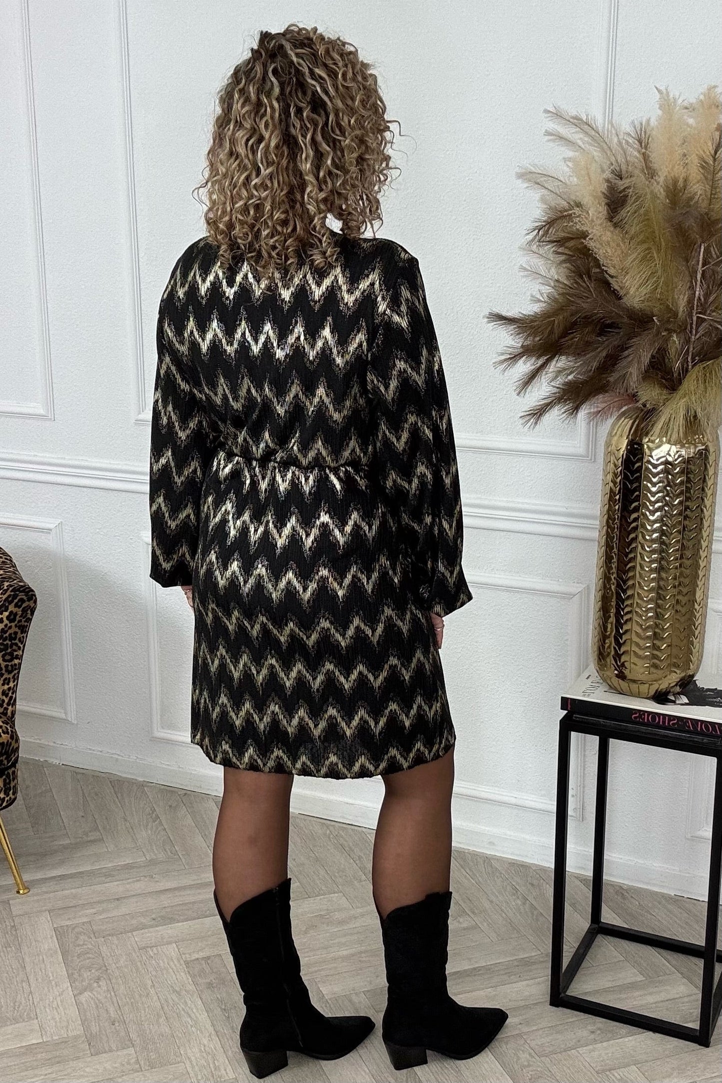 Vestido cruzado Zigzag - Negro