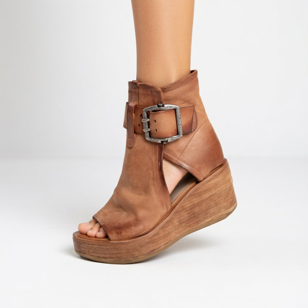 Orélisse - Botines con cuña y puntera abierta de estilo moderno