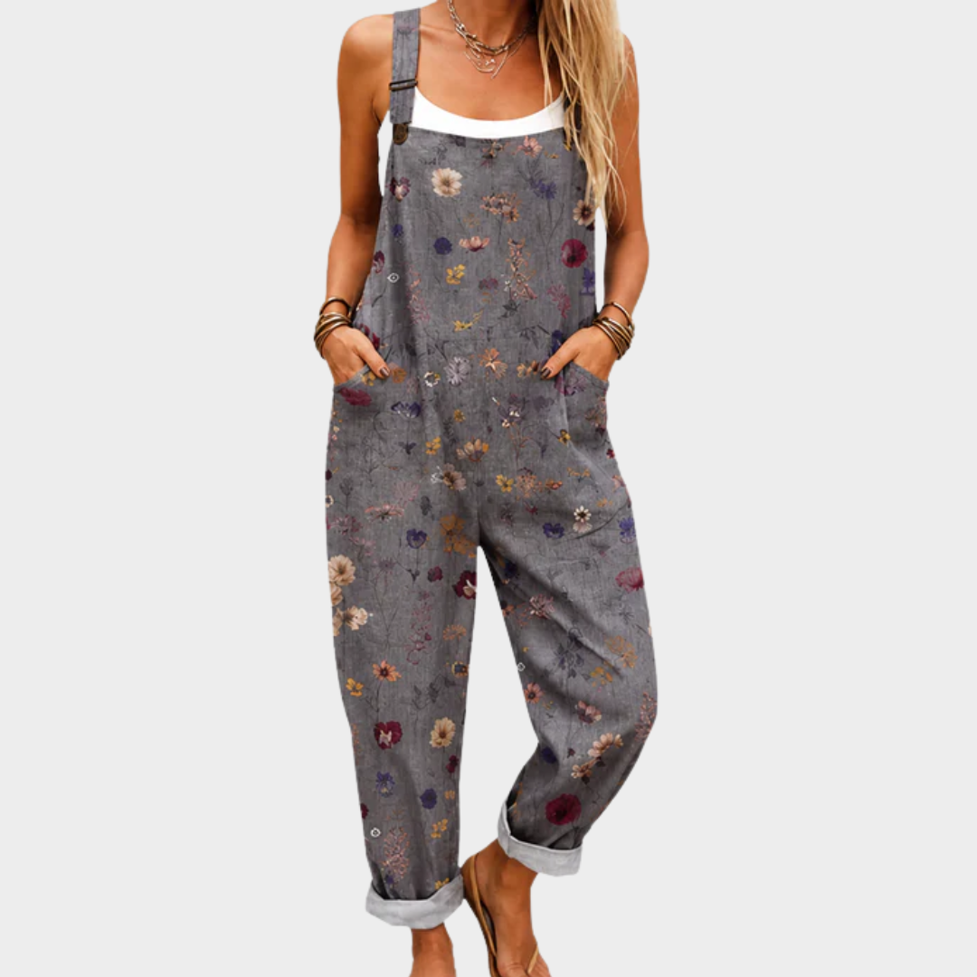 Mono con estampado gris con flores