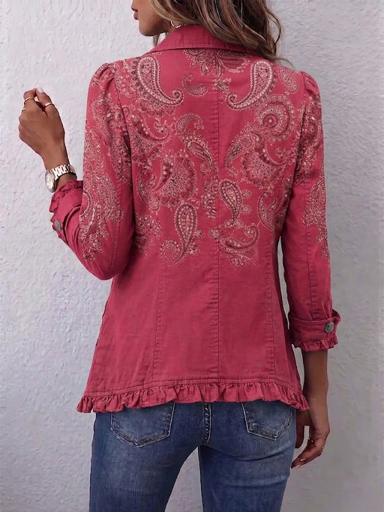 Enriqueta | Chaqueta Vintage Estampado Paisley Plisada