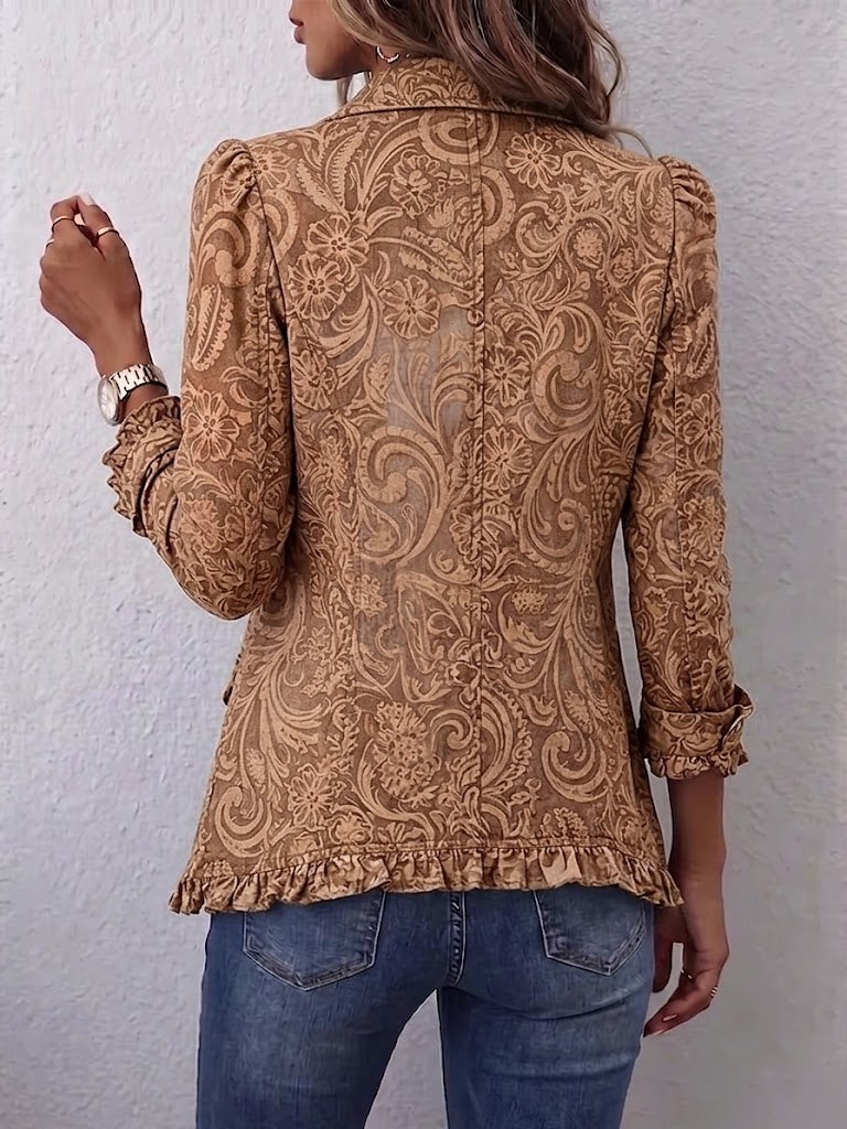 Susana | Chaqueta Vintage Bohemia Estampado Floral Plisada
