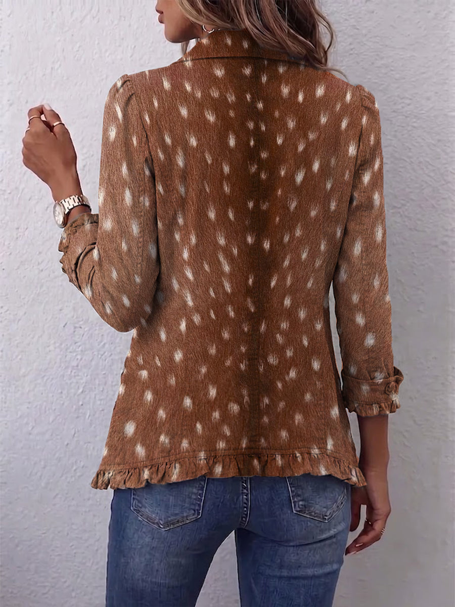 Francisca | Chaqueta Bohemia Estampado Animal Plisada