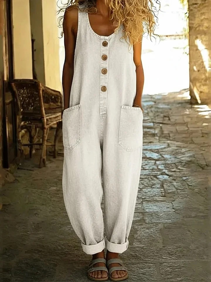 Valentina - Peto de denim de algodón con lavado vintage