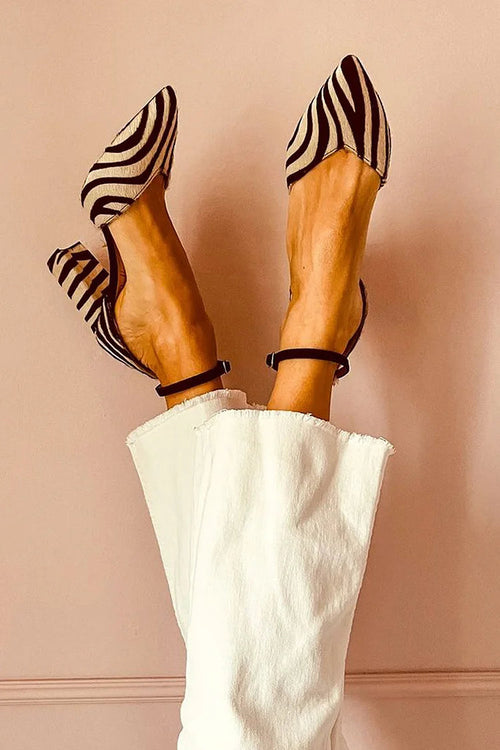 Keren™ | Tacones de Aguja Estampado Cebra