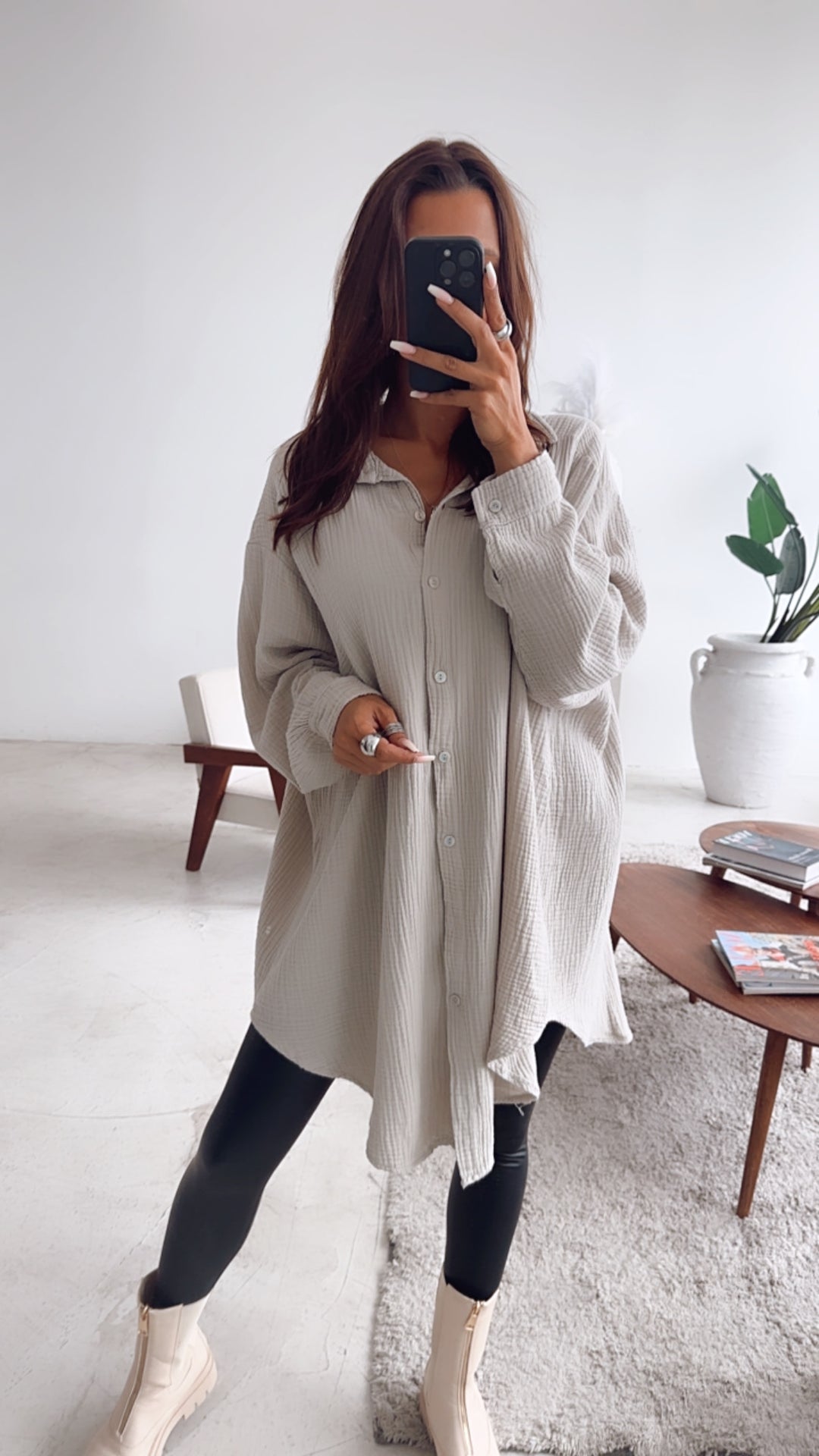 Blusa larga oversize de muselina