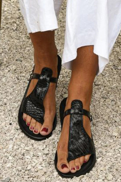 SANDALLES T-STRAP TEXTURÉES