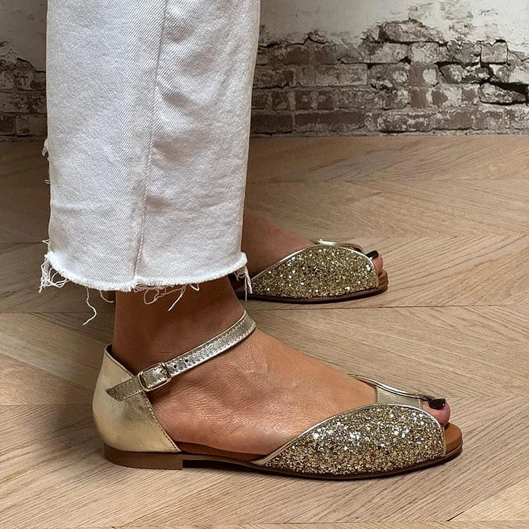 SANDAL BASSE AVEC BRACELET À LA CHEVILLE