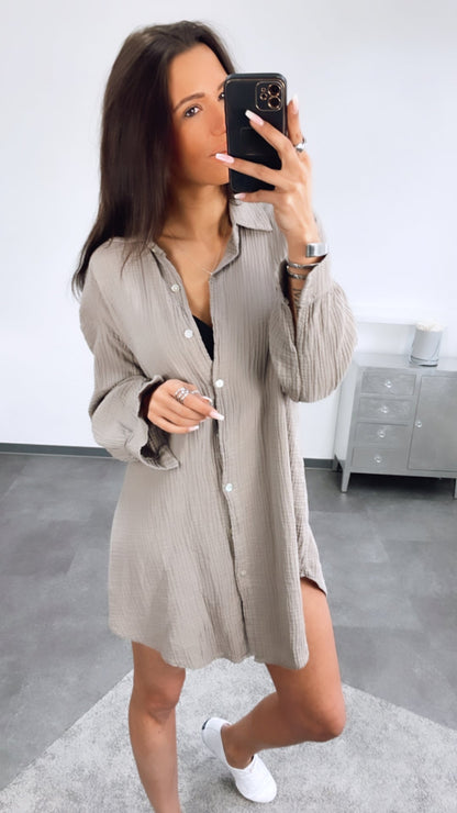 Blusa larga oversize de muselina