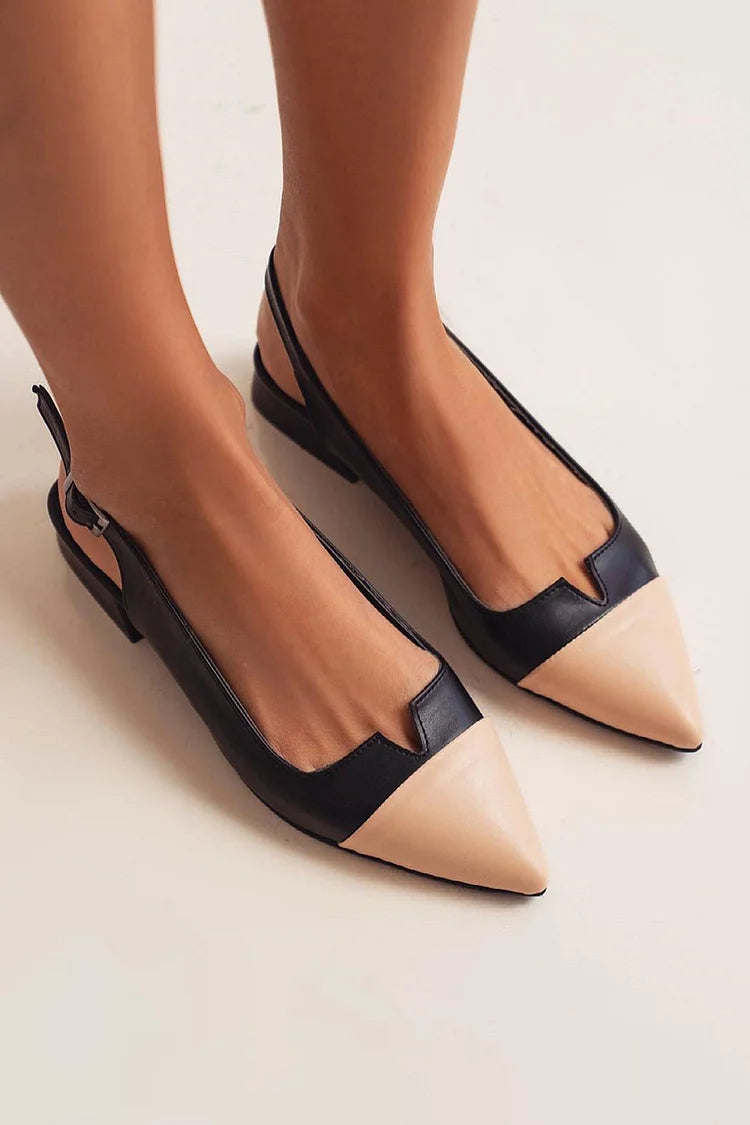BALLERINE À POINTE AVEC DÉTAIL BICOLORE