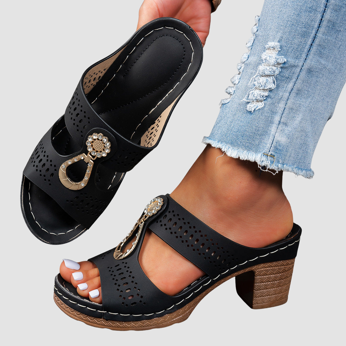 Isabella™ | Sandalias ortopédicas cómodas de tacón alto