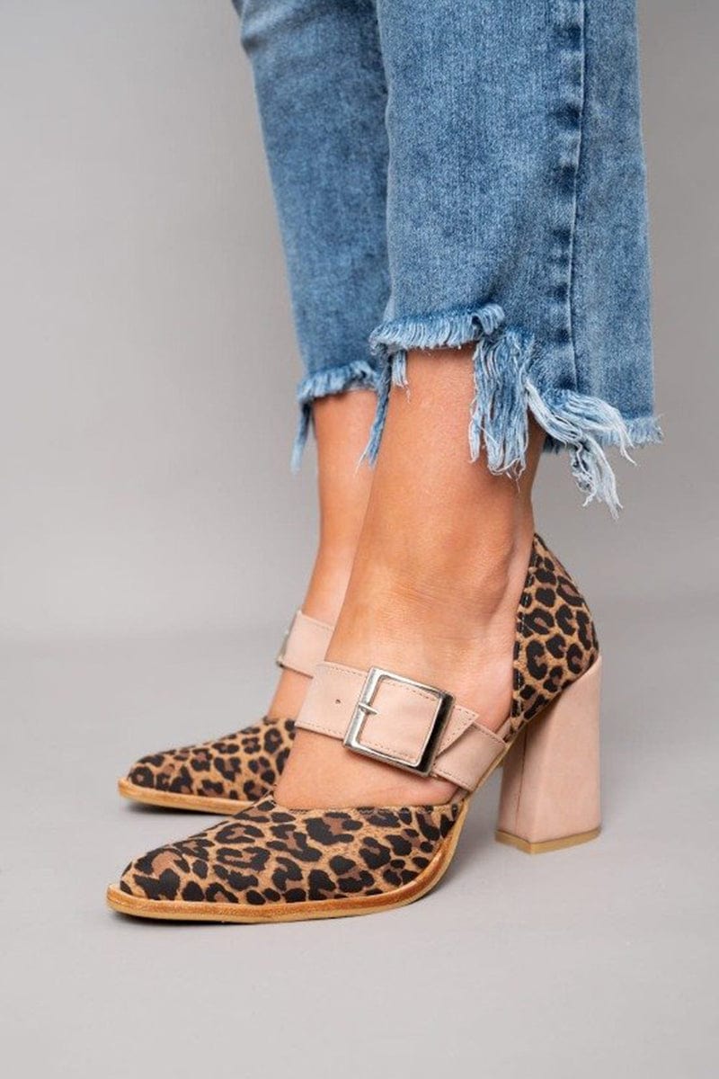 Ilana™ | Zapatos de tacón grueso con un atrevido estampado de leopardo