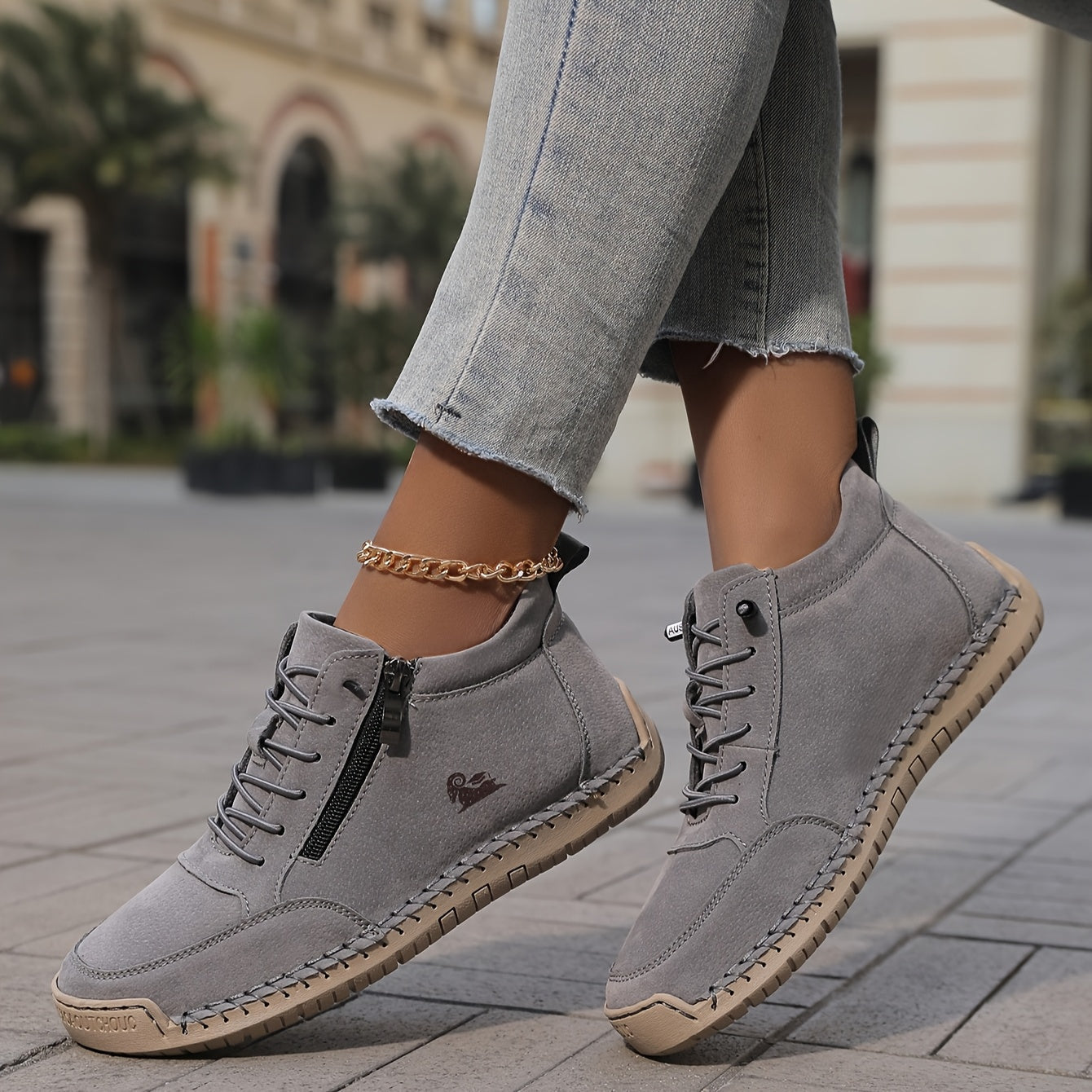 Zapatos ortopédicos cómodos Flora con cremallera