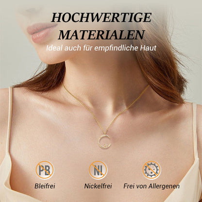 Collar brillante con luna y estrellas