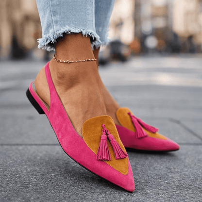 Lorena - Sandalias con Tiras y Borlas