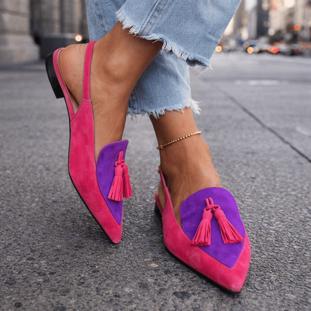 Lorena - Sandalias con Tiras y Borlas