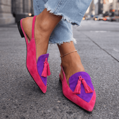 Lorena - Sandalias con Tiras y Borlas