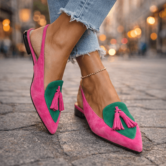 Lorena - Sandalias con Tiras y Borlas