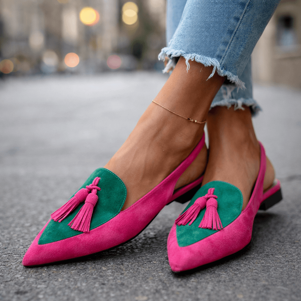 Lorena - Sandalias con Tiras y Borlas