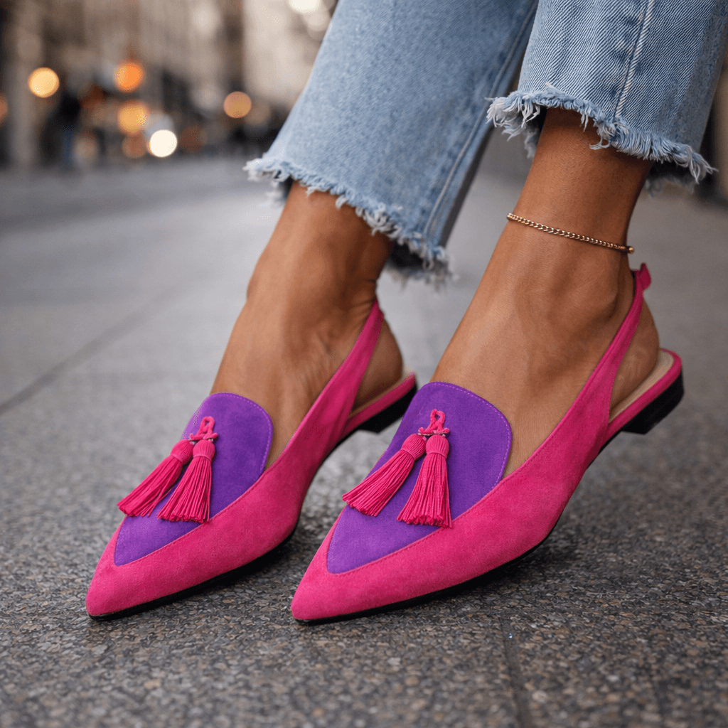 Lorena - Sandalias con Tiras y Borlas