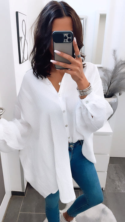 Blusa larga oversize de muselina