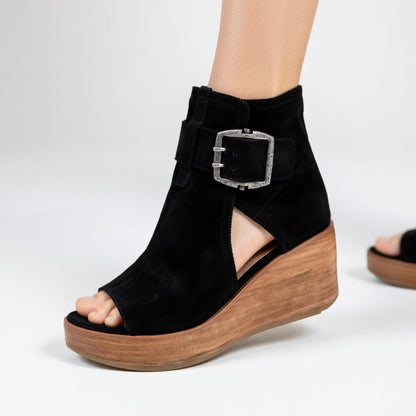 Orélisse - Botines con cuña y puntera abierta de estilo moderno