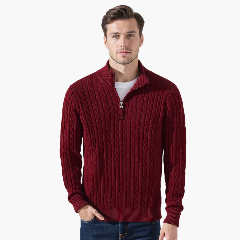 Jersey con cremallera trenzado