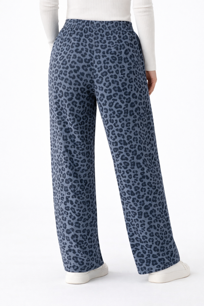 Pantalón holgado de pana leopardo