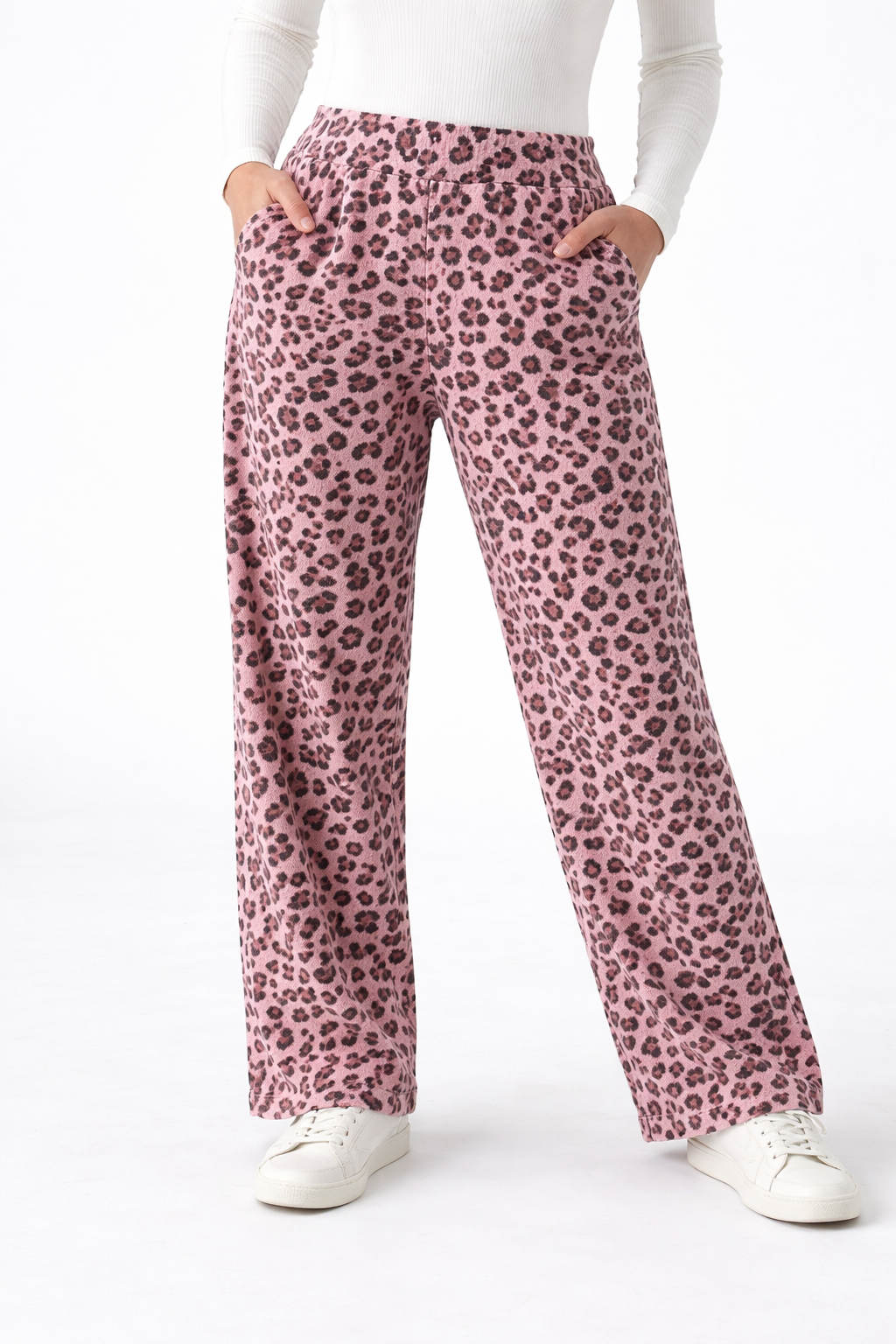 Pantalón holgado de pana leopardo