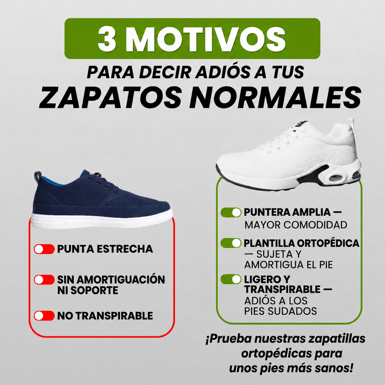 Zapatos ergonómicos y cómodos