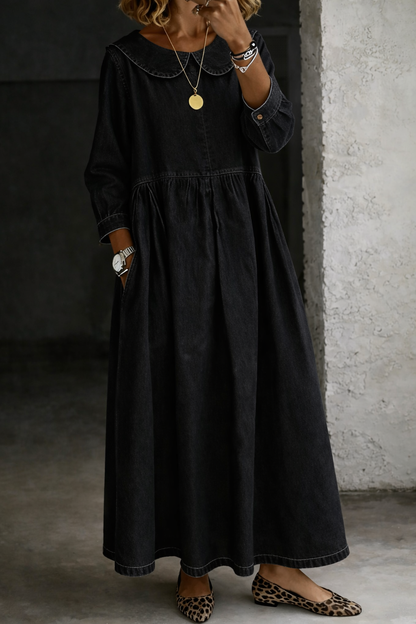 Clara | Vestido vaquero con cuello Peter Pan