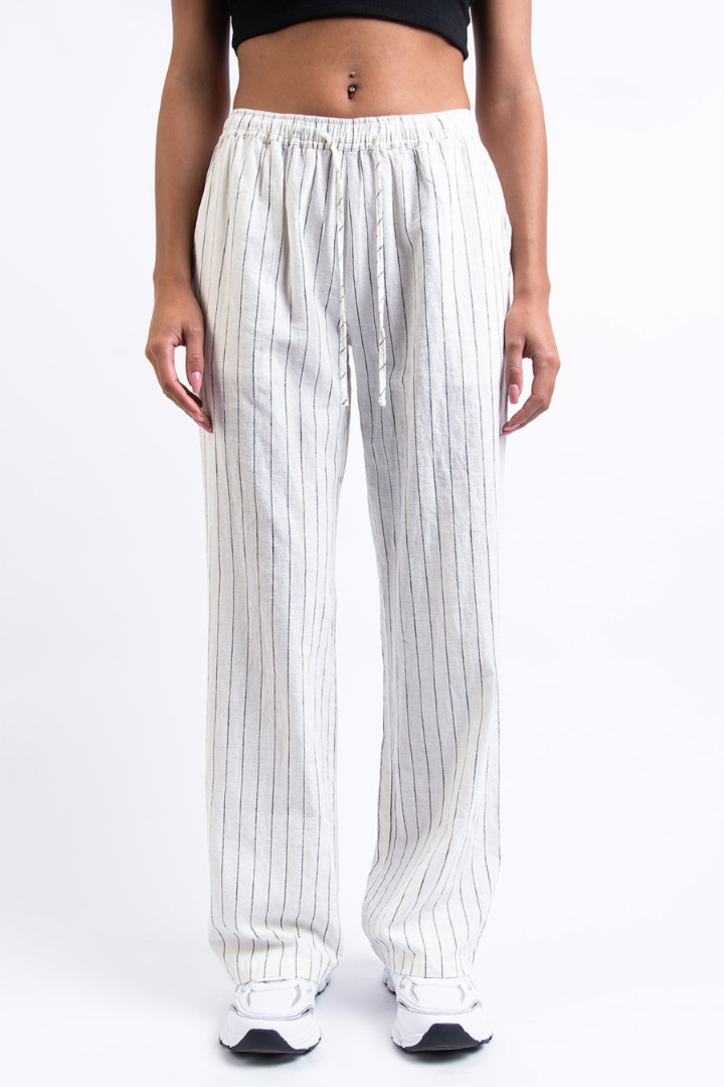 Pantalón recto de lino (tiro medio)