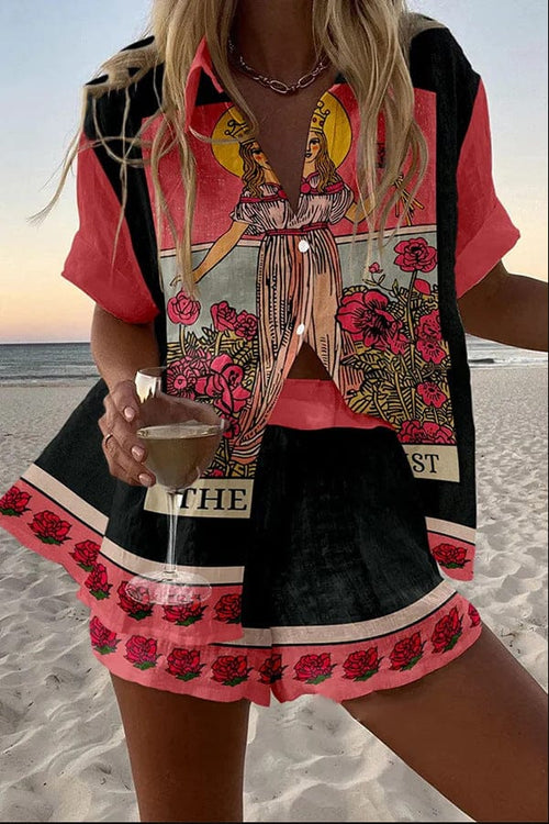 Malaya | Conjunto de Verano Rosa y Negro