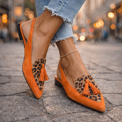 Lorena - Sandalias con Tiras y Borlas