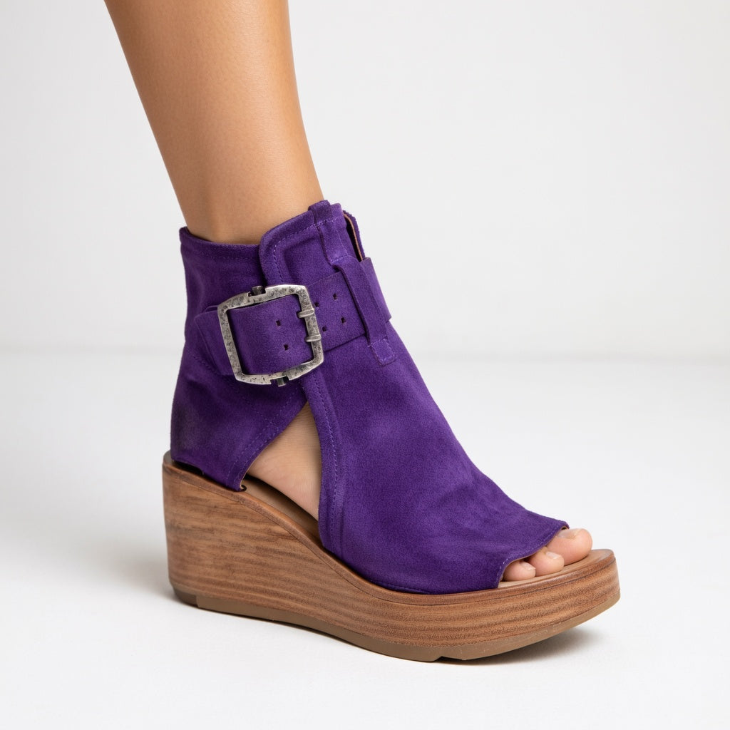 Orélisse - Botines con cuña y puntera abierta de estilo moderno