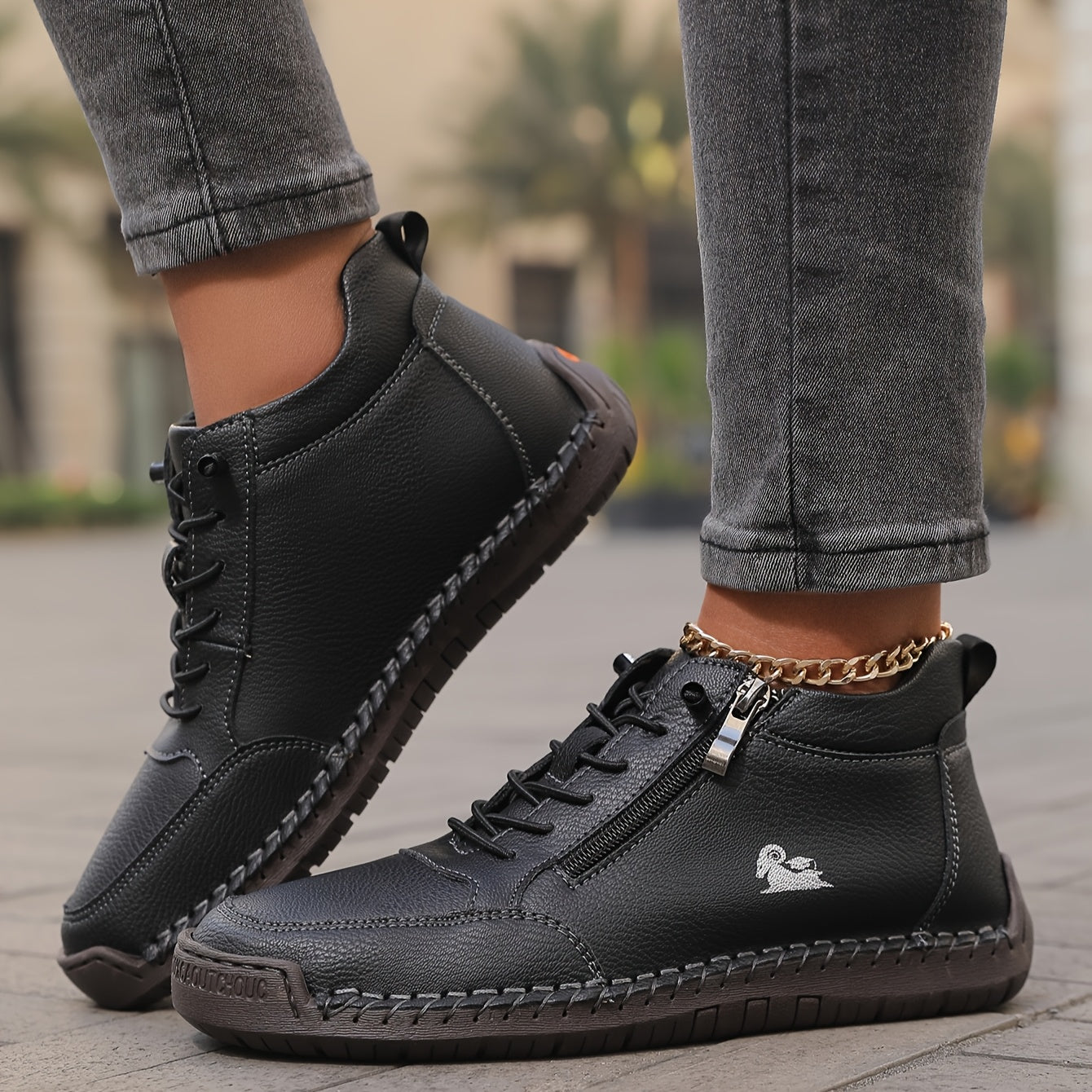 Zapatos ortopédicos cómodos Flora con cremallera