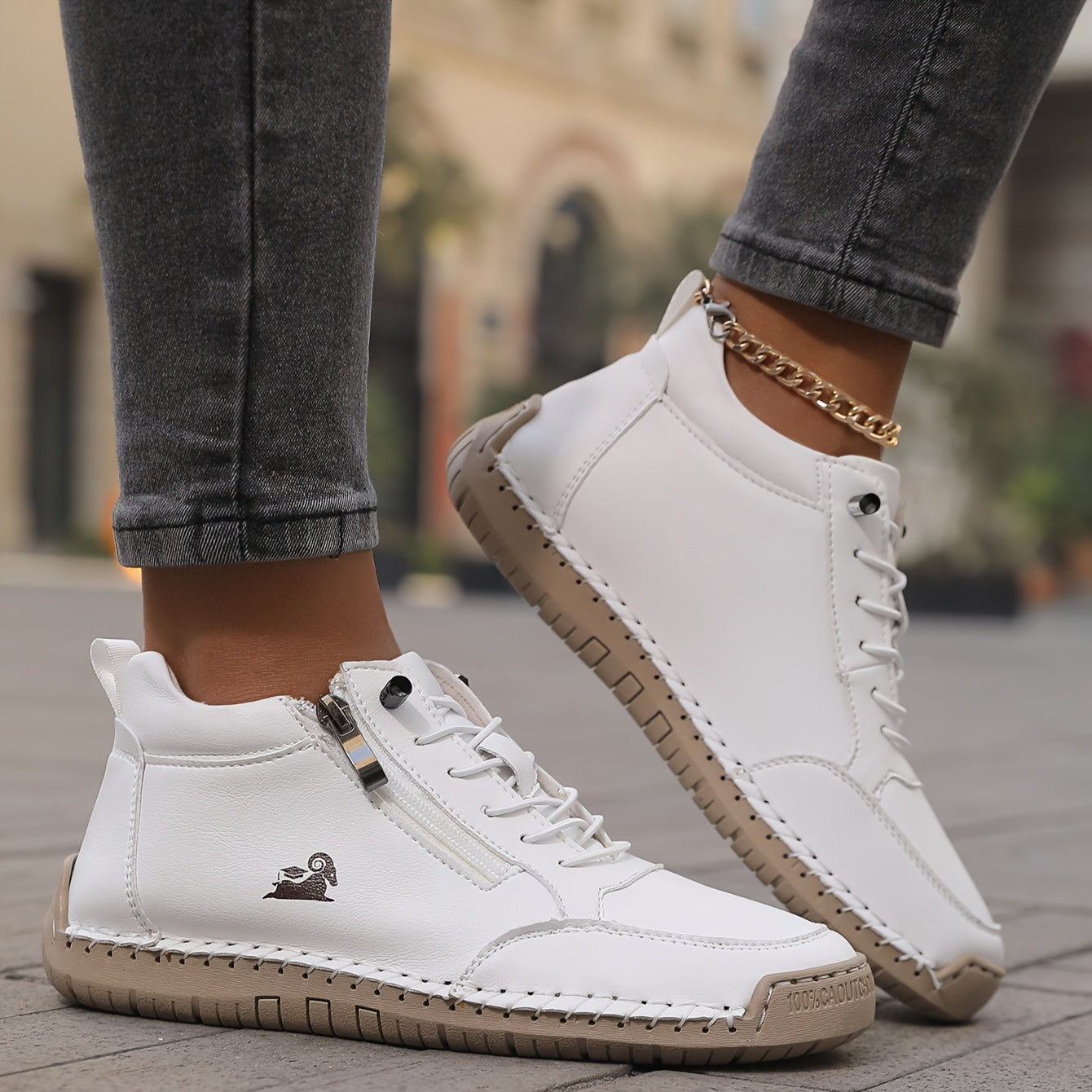 Zapatos ortopédicos cómodos Flora con cremallera