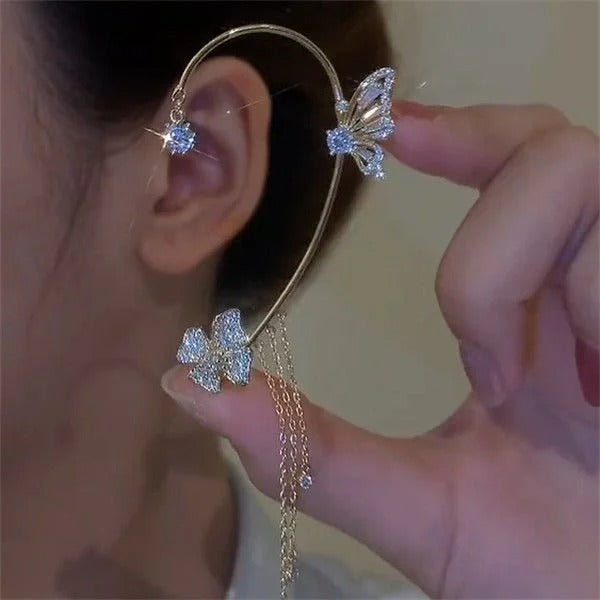 Pendientes sencillos con mariposas y flores