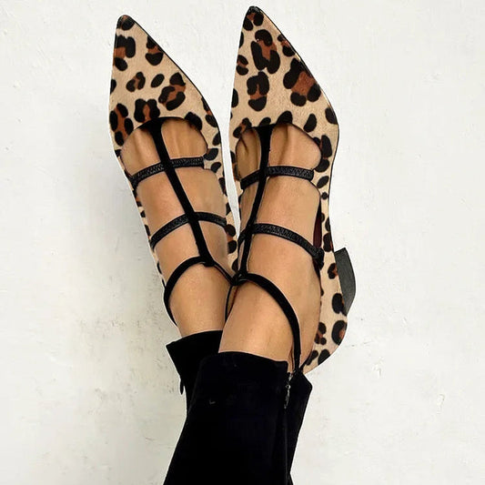 Franca | Zapatos de Tacón con Tira de Leopardo
