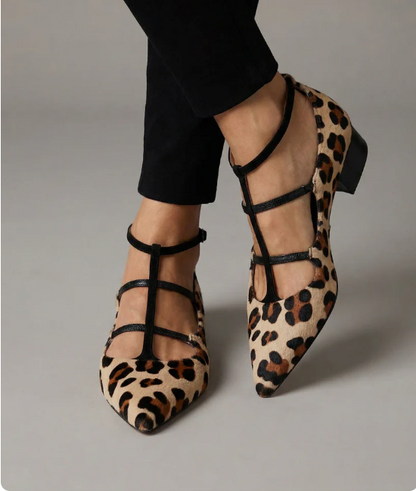Franca | Zapatos de Tacón con Tira de Leopardo
