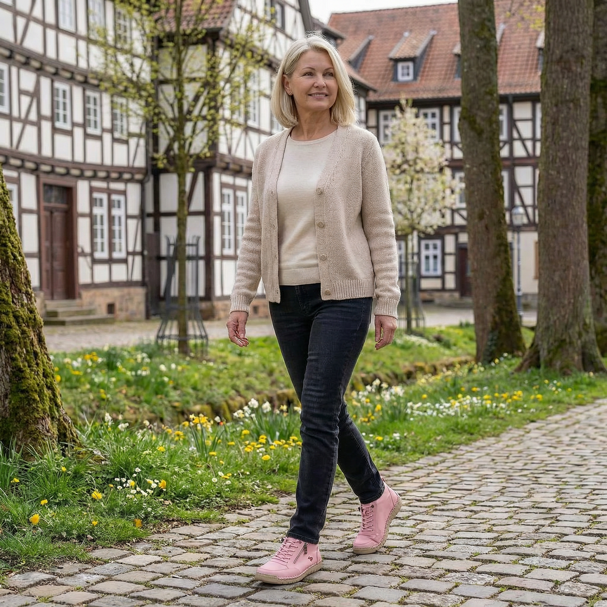 Zapatos ortopédicos cómodos Flora con cremallera