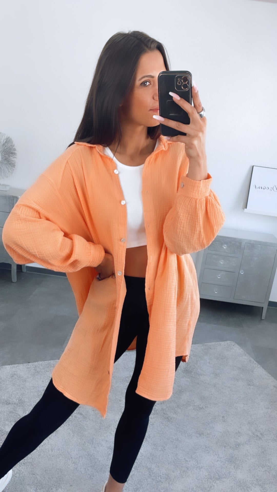 Blusa larga oversize de muselina