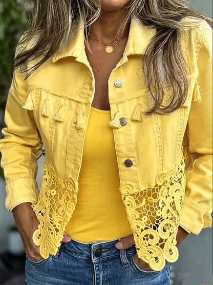 Viviana | Chaqueta con Flecos y Encaje