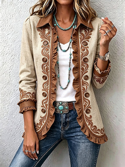 Isabel | Chaqueta Vintage Bohemia Floral Plisada