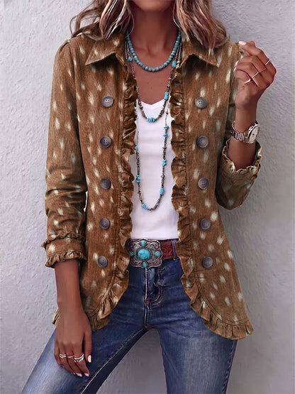 Francisca | Chaqueta Bohemia Estampado Animal Plisada