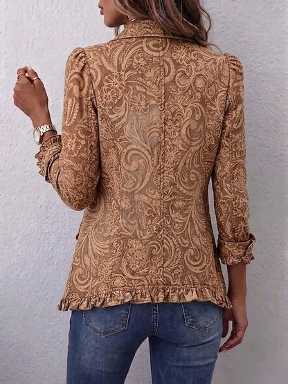 Susana | Chaqueta Vintage Bohemia Estampado Floral Plisada