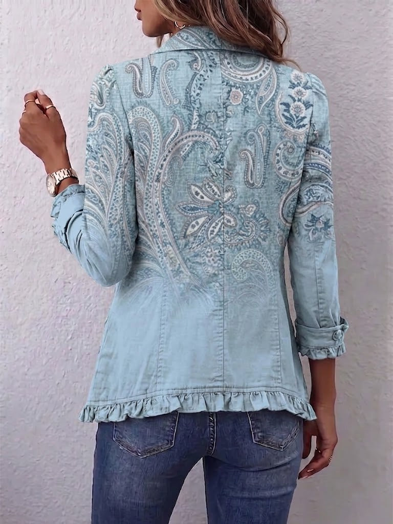 Brígida | Chaqueta Vintage Estampado Paisley Plisada