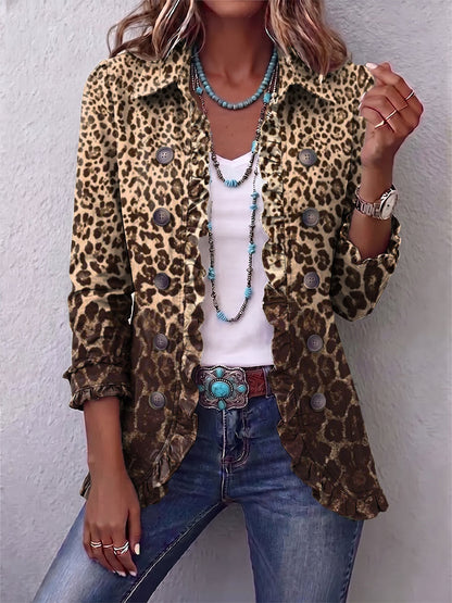 Jacqueline | Chaqueta Estampado Leopardo Plisada