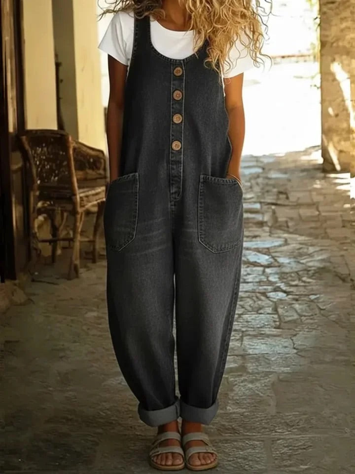 Valentina - Peto de denim de algodón con lavado vintage