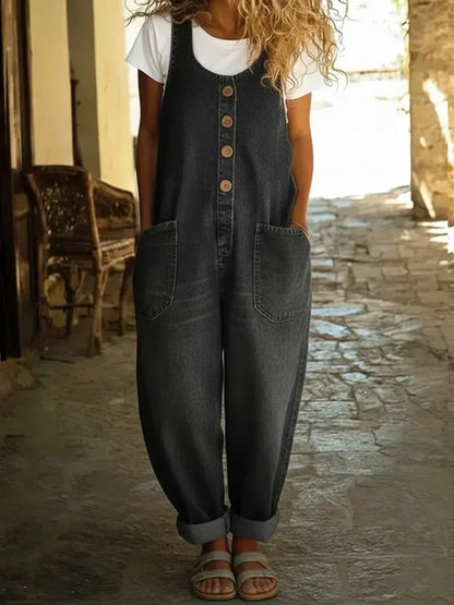 Valentina - Peto de denim de algodón con lavado vintage